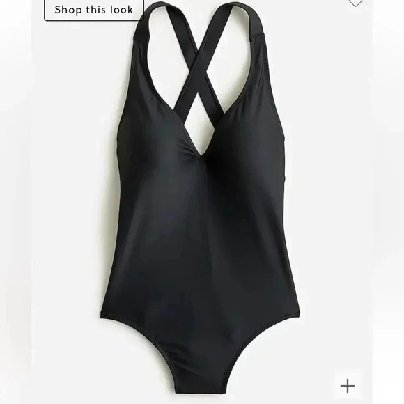 J Crew High support cross back one piece Swimsuit Plus 24 Black NWT - Picture 3 of 7